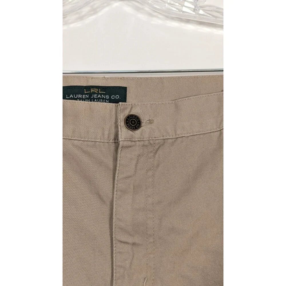 Lauren Ralph‎ Lauren 18W Jeans Khaki Tan Classic Mid Calf Pants Cotton Cropped